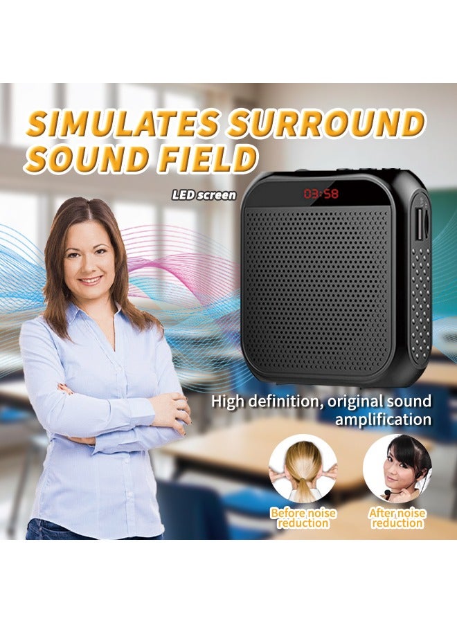 Professional Portable Voice Amplifier With 10-Day Battery Life, Ultra-Thin Design Speaker With Adjustable Belt, Intelligent Anti-Howling Loudspeaker, Perfect for Teaching, Tour Guide Explanation, Co - Image 2